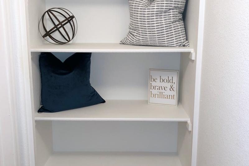 Linen Closet | Linen closets with built-in shelving.