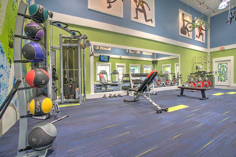 Free Weights | Our fitness center includes free weights.