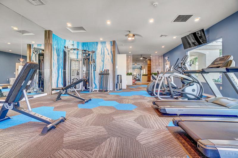 Weight Training Equipment | Our fitness center also features weight training equipment so you can get a full body workout.
