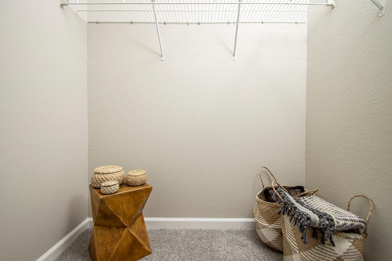 Walk-In Closets | Our large walk-in closets give you plenty of space to store your personal belongings.