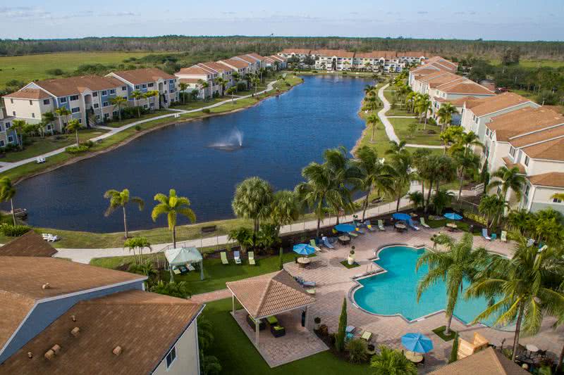 Aerial View of Community | Lexington Palms at the Forum offers residents resort-style amenities and beautiful lakeside living - come home today!
