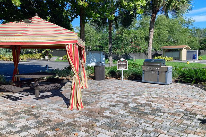BBQ Area | Residents can gather and grill poolside with fellow Gators and enjoy the Florida sunshine.