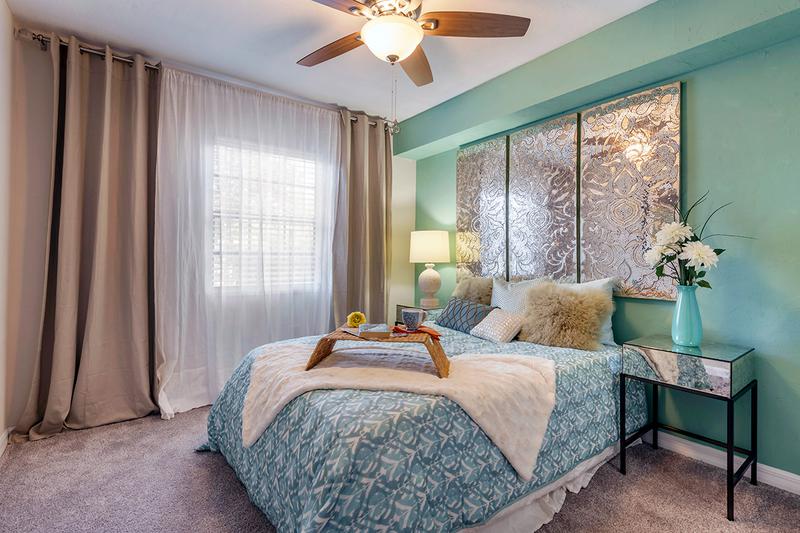 Master Bedroom | Your spacious master bedroom features a modern ceiling fan and walk-in closet.
