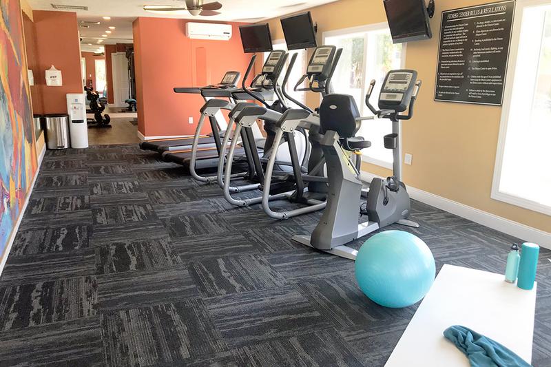Fitness Center | Get fit in our resident fitness center offering all the cardio and weight training equipment you need for a full body workout.