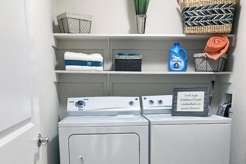 Laundry Room | Every 2-bedroom apartment home includes an oversized laundry room and storage area, with full-size washers and dryers INCLUDED!