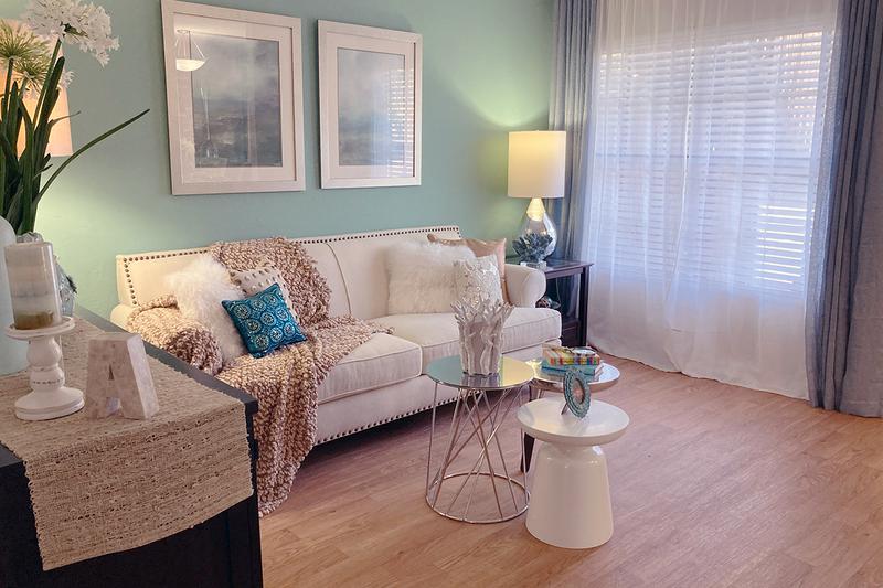 Living Room | Each apartment home at Ridgemar Commons has a spacious living area, perfect for lounging in after a long day.