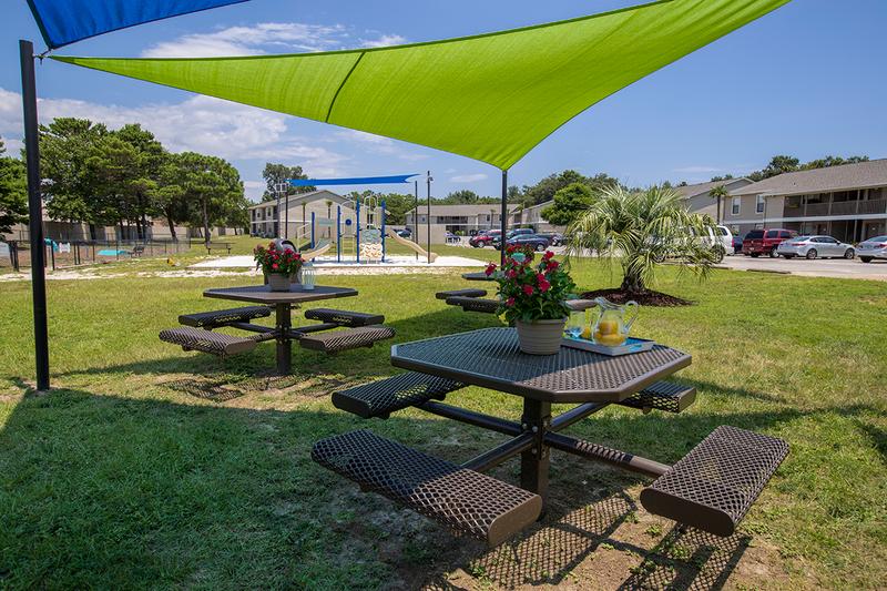 Picnic Area | Enjoy a picnic in our picnic area complete with grills and hammocks.