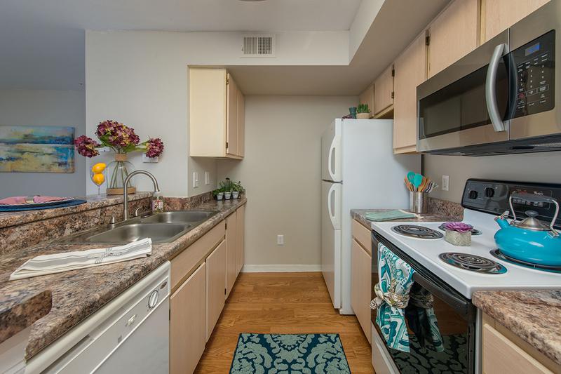 Galley Style Kitchens | Our galley style kitchens feature ample cabinet space.