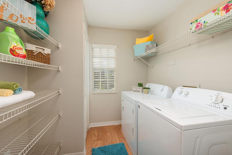 Laundry Room | All our apartment homes have walk-in laundry rooms with full size washer and dryer connections.