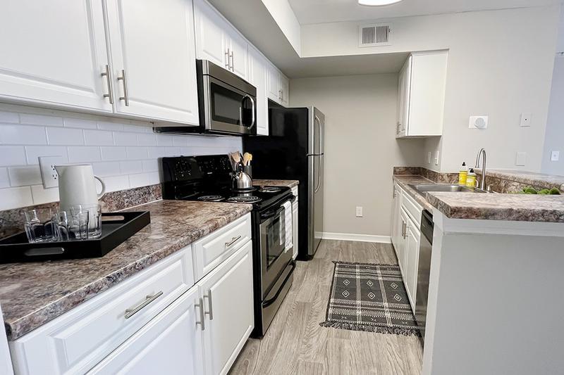 Galley Style Kitchens | Our galley style kitchens feature ample cabinet space.