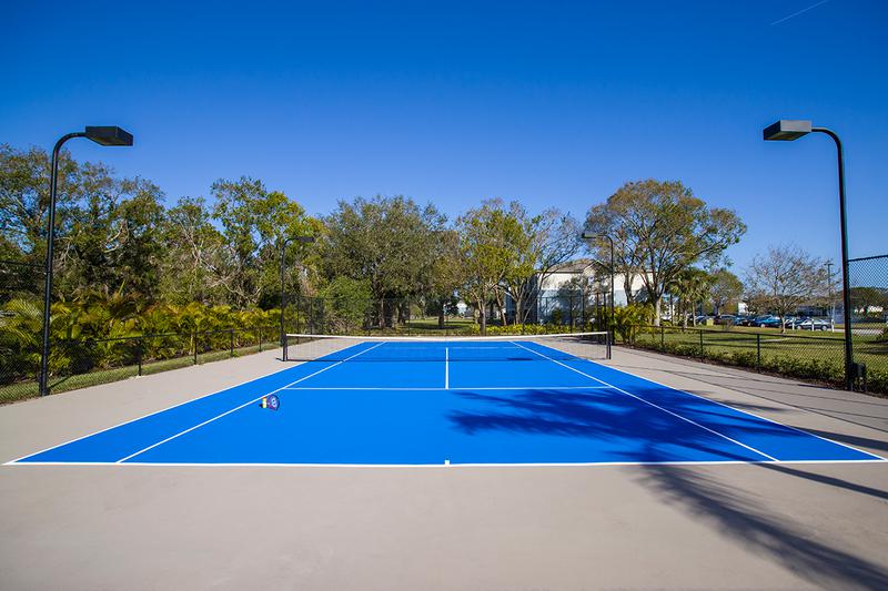 Tennis Courts | Get in a game at one of our two lighted tennis courts.