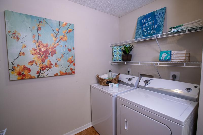 Laundry Area | Every apartment home is furnished with a washer and dryer.