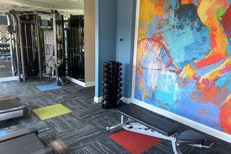 Weight Training Equipment | Our fitness center also features weight training equipment for a full body workout.