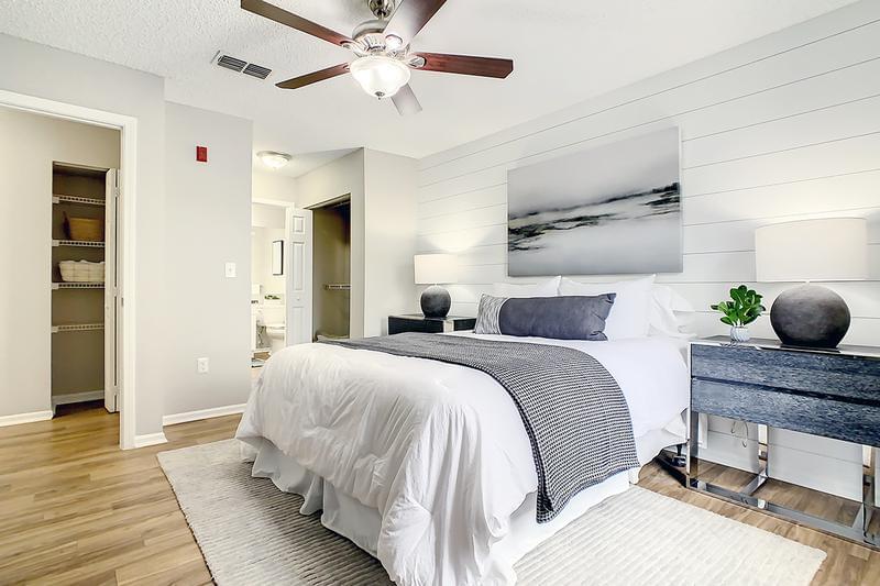 Master Bedroom | Master bedroom featuring a ceiling fan, an ensuite, and a walk-in closet.