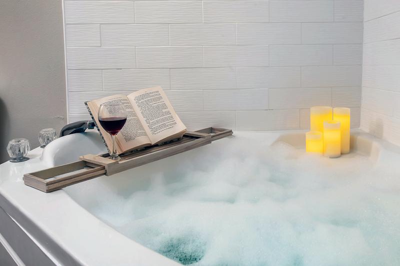 Bathtub | Our Willow Oak floor plan features a large corner bathtub, perfect for unwinding after a long day.