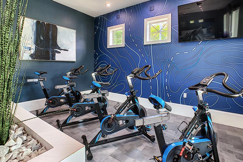 Spinning Bikes | Our fitness center also features spinning bikes.