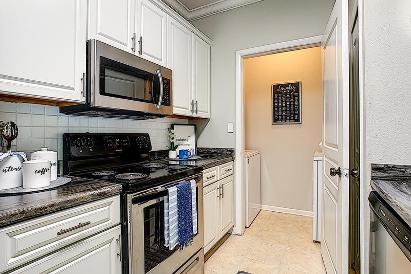 Stainless Steel Appliances | Your newly renovated kitchens feature stainless steel appliances and your very own laundry room.