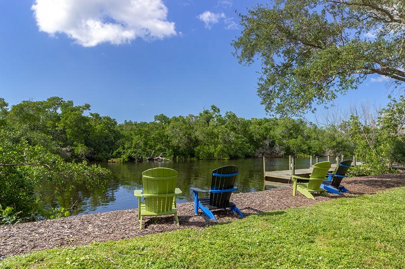 Riverfront Seating | Enjoy the picturesque riverfront views from around the Naples community.