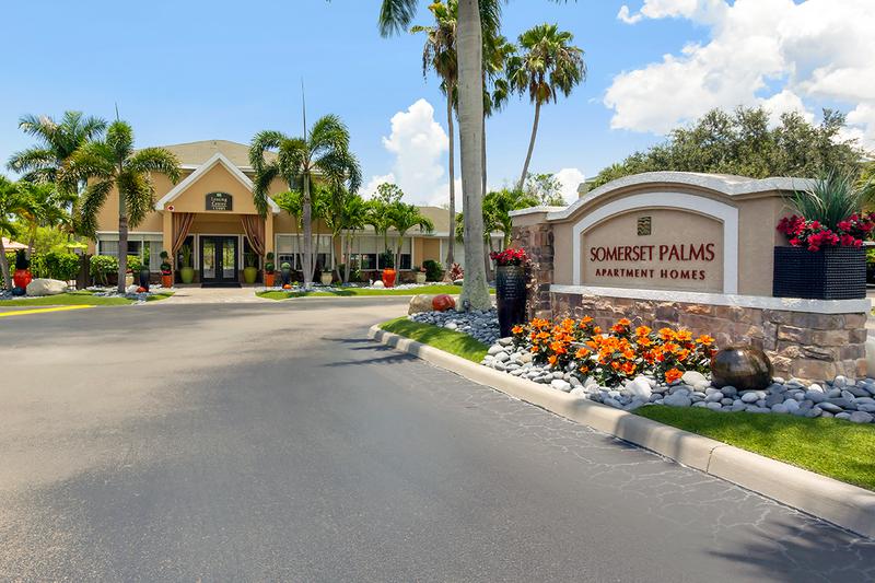 Entrance | Visit Somerset Palms today to learn more about our North Naples apartment