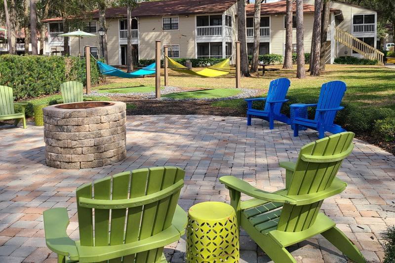 Outdoor Fire Pit | Enjoy a fire with friends at our outdoor fire pit located next to the pool.