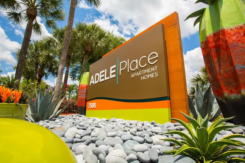 Sign | Welcome home to Adele Place Apartment Homes.
