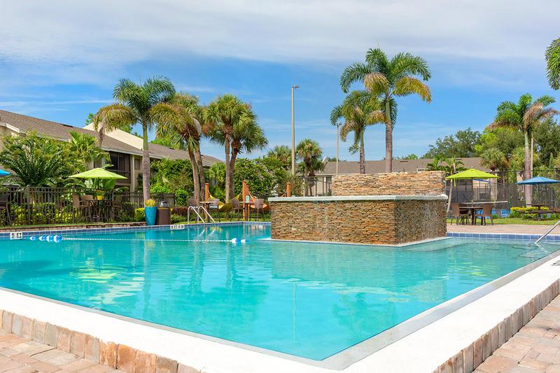 Resort-Style Pool | Take a dip in our resort-style pool with waterfall.