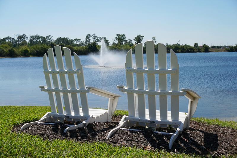 Adirondack Seating | Enjoy the beautiful lake views from our Adirondack chairs around the community.