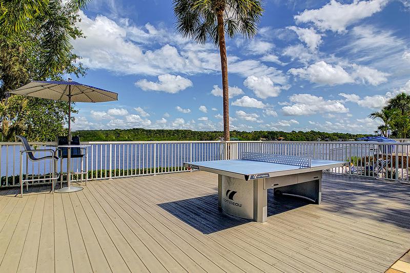 Waterfront Ping Pong | Play a game of ping pong while overlooking the beautiful lake.
