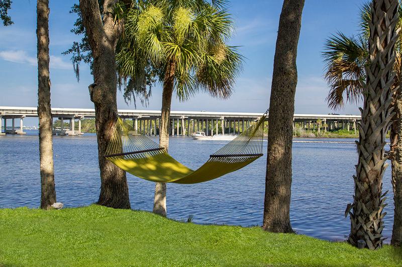 Hammock | Kick back in one of our lakeside hammocks.