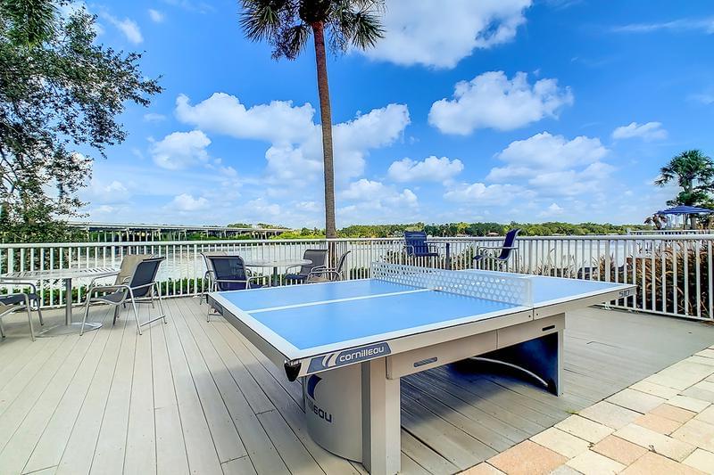 Waterfront Ping Pong | Play a game of ping pong while overlooking the beautiful lake.