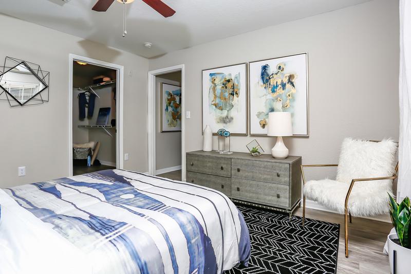 Master Bedroom | Spacious master bedrooms featuring a multi-speed ceiling fan.