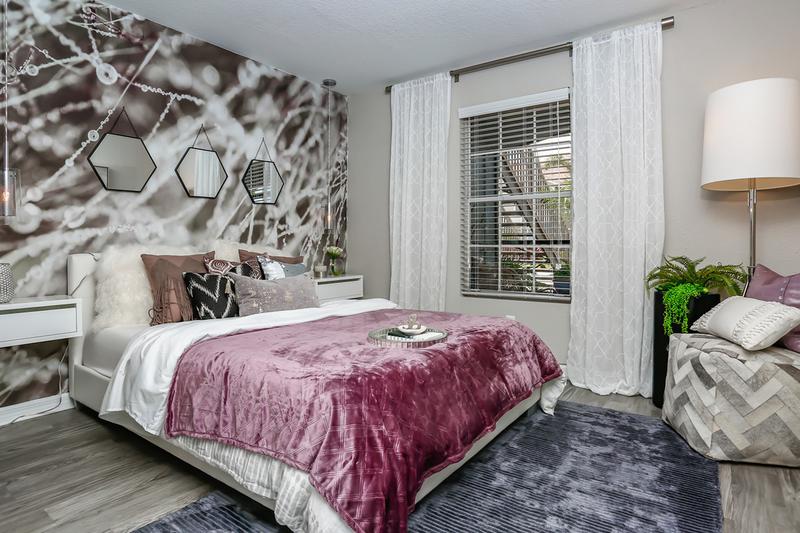Bedroom | Spacious bedrooms featuring large large windows.