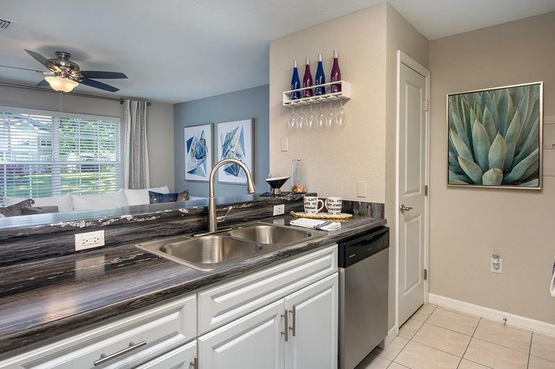 Breakfast Bar | Kitchens feature a breakfast bar overlooking the living area.
