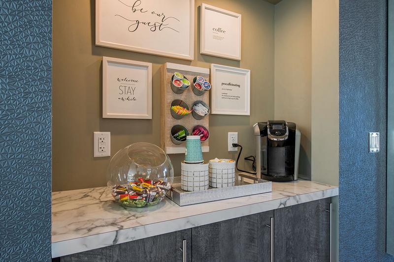 Coffee Bar | Come on into the clubhouse for a complimentary coffee!