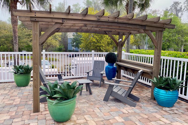 Pergola | Relax under our poolside pergola.