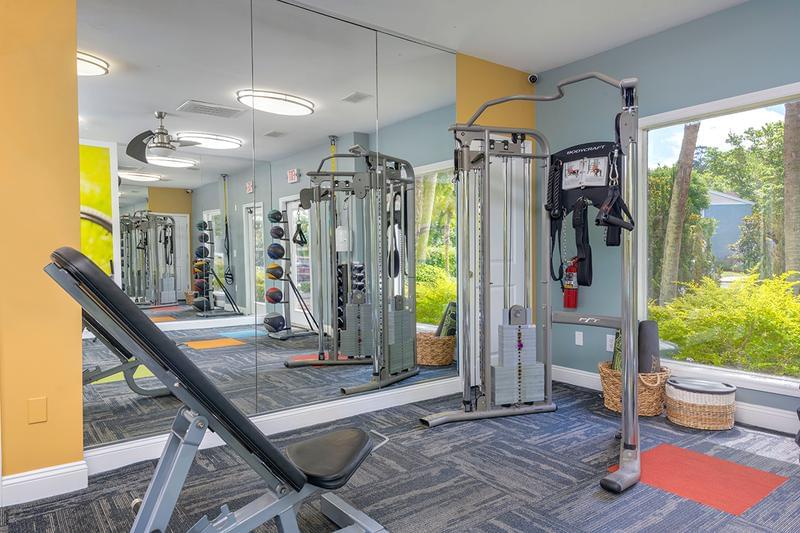 Weight Training Equipment | Our fitness center features different weight training equipment to suite your excerise needs.