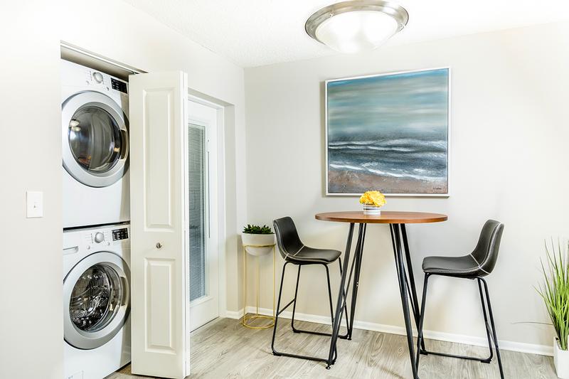 Washer & Dryer | Apartment homes are complete with front loading washer and dryers for your convenience.