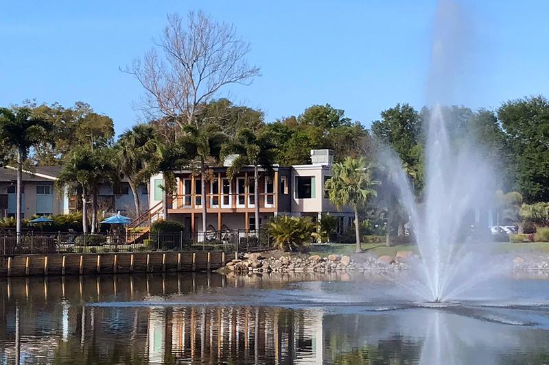 Lake with Fountain | Enjoy beautiful views of the lake and fountain.