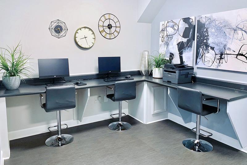 Business Center Coming Soon | Catch up on work in our resident business center featuring high speed internet and free printing. Updates Coming Soon.