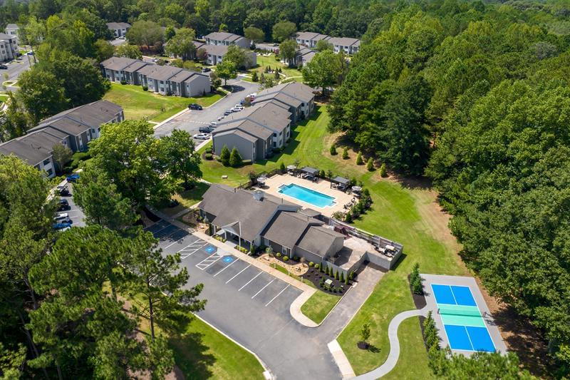 Aerial View of Community | A bird's eye view of MAV at North Macon Apartments.