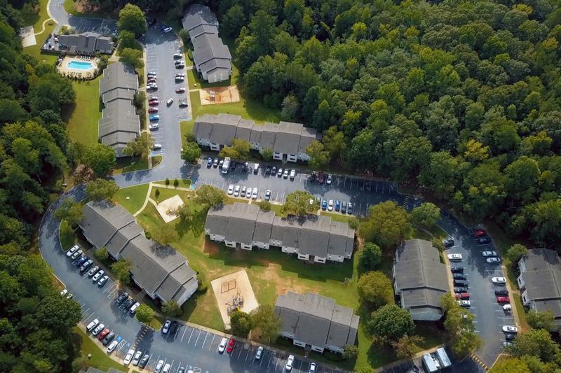 Aerial View of Community | A birds eye view of the River Walk community.