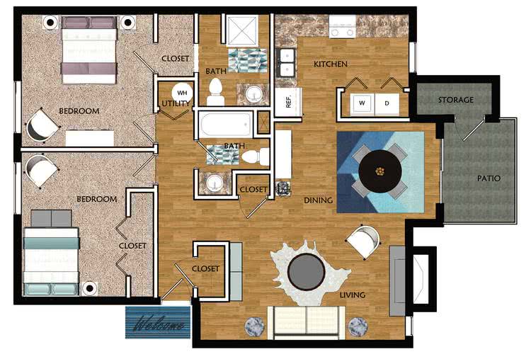 2 Bedroom Apartment Floor Plans & Pricing Village West
