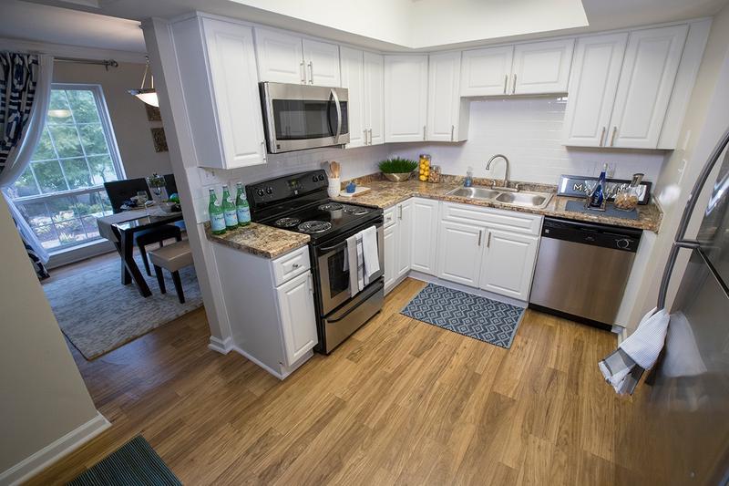 Kitchen | Our luxury apartments in Georgia feature updated kitchens featuring updated counter tops, cabinets and flooring.