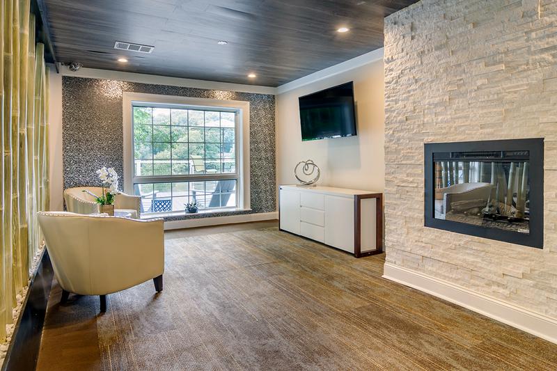 Clubhouse Fireplace | Sit and relax in the clubhouse by the fireplace.