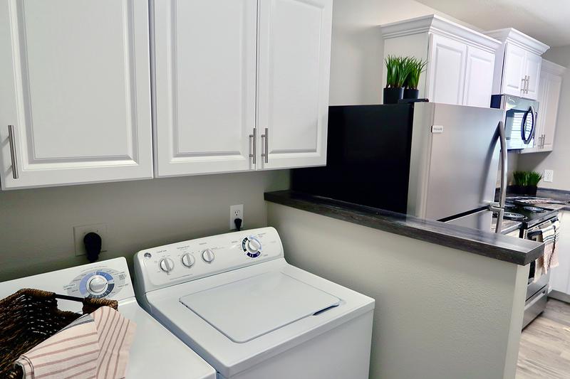 Full Size Washer & Dryers | Your apartment home includes a full size washer and dryer for your convenience.