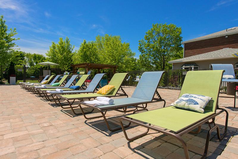 Poolside Loungers | Relax in one of our poolside loungers.