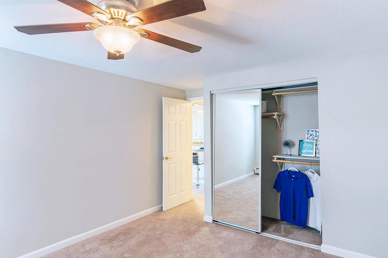Closets | Spacious closets with built-in organizers.