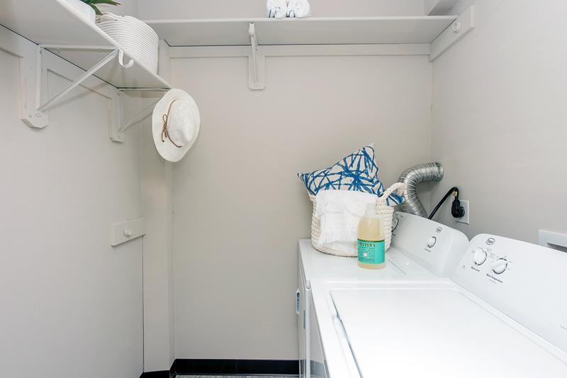 In-Unit Washer/Dryer | Full size washer and dryer appliances included in all apartment homes.