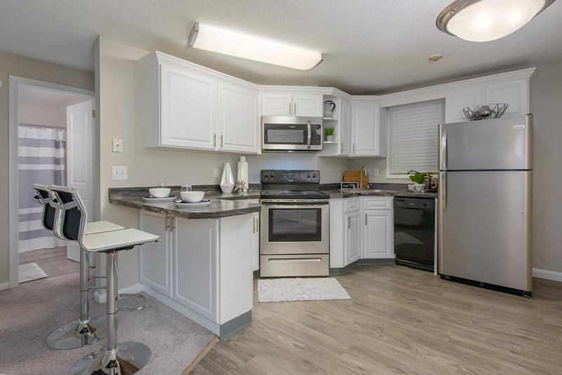 Stainless Steel Appliances | Updated kitchens with stainless steel appliances are available.