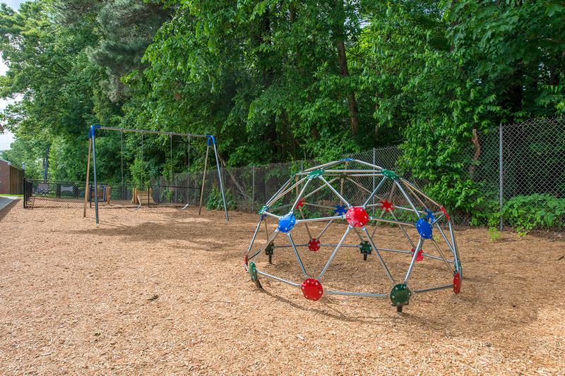 Playground | Our playground features a jungle gym, swing set and slide!